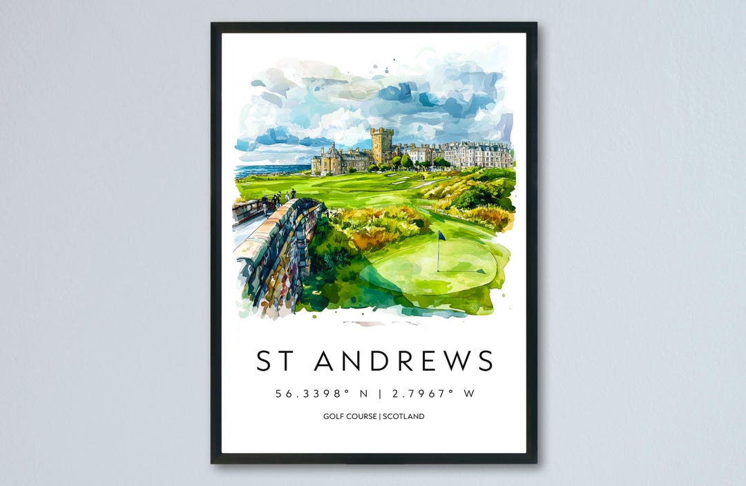 St Andrews Watercolor Poster St Andrews Travel Print St Andrews Wall ...