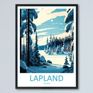Lapland Travel Print Lapland Home Décor Finland Island Art Print Lapland Wall Print For Finland Gift Wall Hanging Lapland Artwork Décor