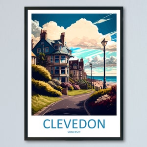 Clevedon Travel Print Wall Art Clevedon Wall Hanging Home Décor Clevedon Gift Art Lovers England Art Lover Gift Clevedon Art