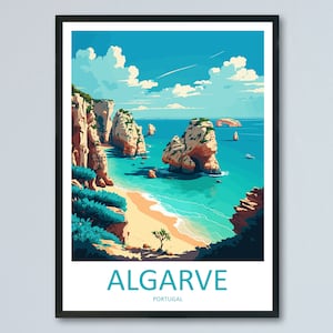 Algarve Travel Print Wall Art Algarve Wall Hanging Home Décor Algarve Gift Art Lovers Portugal Art Lover Gift Algarve Wall Décor Algarve Art
