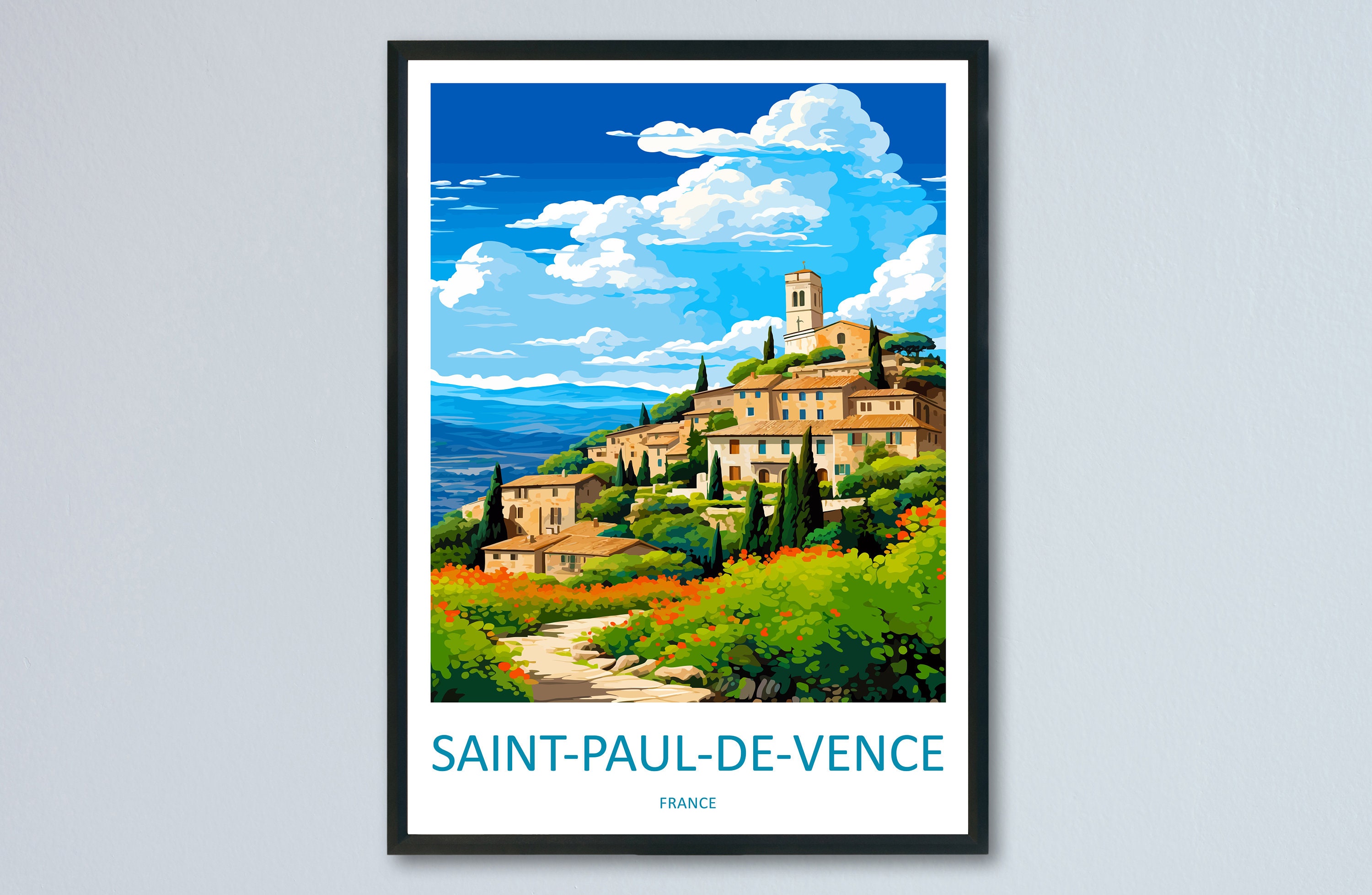 Saint-paul-de-vence Travel Print Wall Art Saint-paul-de-vence Wall