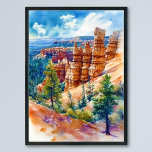Bryce Canyon watercolor poster Wall Art Bryce Canyon Wall Hanging Home Décor Bryce Canyon Gift Art Lovers Utah Art Lover Gift Utah wall art