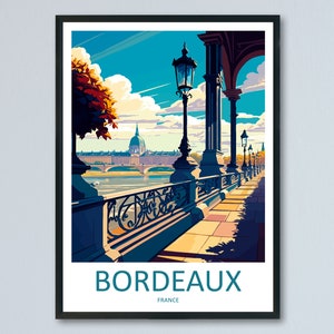 Bordeaux reisafdruk muurkunst bordeaux Frankrijk muur hangend woondecoratie bordeaux cadeau kunstliefhebbers muurkunst print bordeaux muurkunst