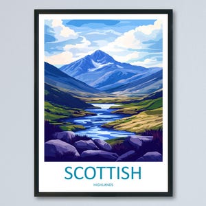 Scottish Highlands Travel Print Highlands Home Décor Scottish Highlands Art Print Highlands Wall Print For Scottish Gift For Scotland Wall