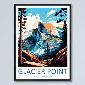 Yosemite Glacier Point Travel Print Wall Art Yosemite Glacier Point Wall Hanging Home Décor Glacier Point Gift Art Lovers California Art