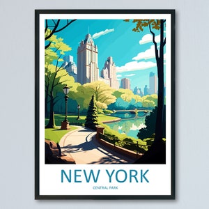 Central Park Nowy Jork Podróż Drukuj Ścienną Sztukę Central Park Wisząca Ścienna Dekoracja Domu Prezent Central Park Miłośnicy Sztuki Miłośnicy Sztuki Nowego Jorku