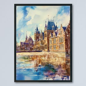 The Hague Watercolor Poster Wall Art The Hague Wall Hanging Home Décor The Hague Gift Art Lovers Netherlands Art Lover Gift