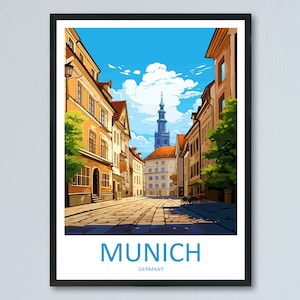 München Reise Print Wand Kunst München Wandbehang Dekoration München Geschenk Kunstliebhaber Wand Kunst München Deutschland Poster