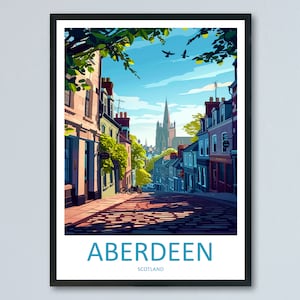 Aberdeen Print Aberdeen Home Décor Scotland City Art Print Aberdeen Wall Art for Scotland Enthusiast Gift Wall Hanging Aberdeen Cityscape