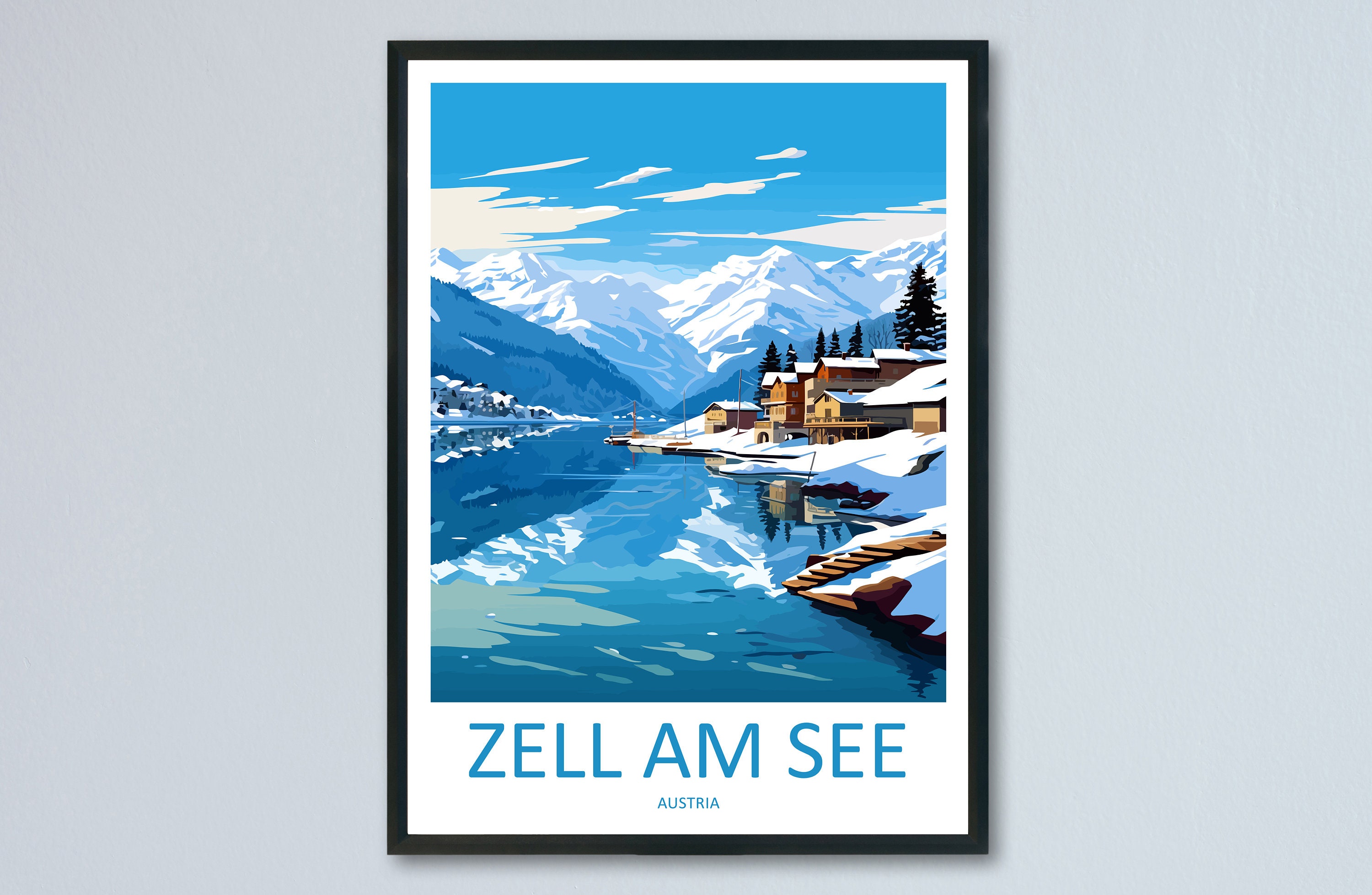 Zell Am See Print Salzburg Home Décor Zell Am See Art Print Zell