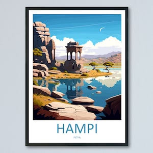 Hampi Travel Print Wall Art Hampi Wall Hanging Home Décor Hampi Gift Art Lovers India Art Lover Gift Hampi Wall Décor Poster