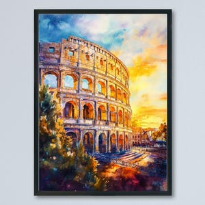 Rome Watercolor Poster Wall Art Rome Wall Hanging Home Décor Rome Gift Art Lovers Italy Art Lover Gift, Italian Cityscape Travel Print