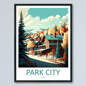 Park City Kunstdruck Wand Kunst Park City Wandbehang Home Dekor Park City Geschenk Kunstliebhaber Ski Kunst Liebhaber Geschenk Park City Print Skiing Print