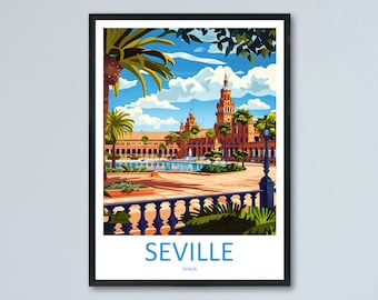 Seville Travel Print Wall Art Seville Wall Hanging Home Décor Seville Gift Art Lovers Spain Art Lover Gift Seville Print Spain Wall Art Deco
