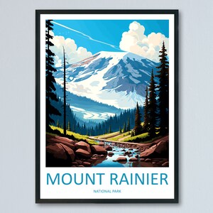 Mount Rainier National Park Travel Print Wall Art Mount Rainier National Park Wall Hanging Home Décor Mount Rainier National Park Gift Art