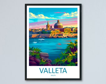 Valletta Travel Print Valletta Malta Home Décor Malta Art Print Valletta Wall Print For Malta Valletta Gift For Malta Wall Wall Hanging Art