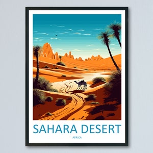 Sahara Wüste Reisedruck Wandkunst Sahara Wandbehang Wohnkultur Sahara Geschenk Kunstliebhaber Afrika Kunstliebhaber Geschenk Sahara