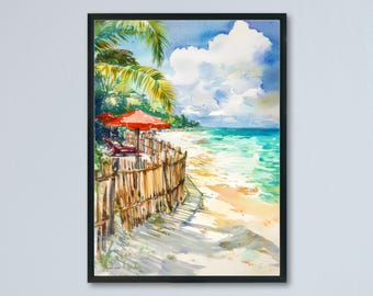 Playa del Carmen Watercolor Poster Wall Art Playa del Carmen Wall Hanging Home Décor Playa del Carmen Gift Art Lovers Mexico Wall Art