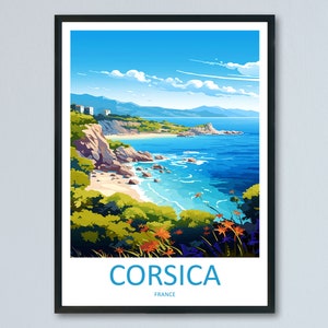 Corsica Travel Print Wall Art Corsica Wall Hanging Home Decor Corsica France Gift Art Lovers Wall Art Print Art Corsica Wall art