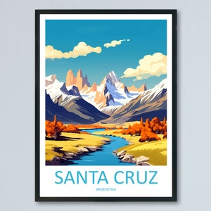 Santa Cruz Travel Print Wall Art Santa Cruz Wall Hanging Home Decor Santa Cruz Gift Art Lovers Wall Art Print Art Argentina Travel Poster