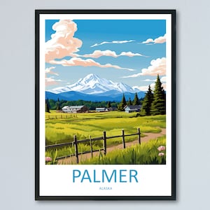 Palmer Reise-Druck Wandkunst Palmer-Wandbehang Home Dekor Palmer Geschenk Kunstliebhaber Alaska-Kunstliebhaber Geschenk Palmer-Wandkunst