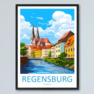 Regensburg Travel Print Wall Art Regensburg Wall Hanging Home Decor Regensburg Gift Art Lovers Wall Art Print Art Regensburg Germany