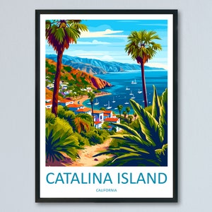 Stampa da parete con viaggio sull&#39;isola di Catalina, decorazione da parete sull&#39;isola di Catalina, decorazione per la casa, regalo per gli amanti dell&#39;arte dell&#39;isola di Catalina, regalo per gli amanti dell&#39;arte della California