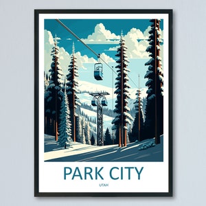 Park City Travel Print Wall Art Park City Wall Hanging Home Décor Park City Gift Art Lovers Ski Art Lover Gift Park City Print Skiing Print