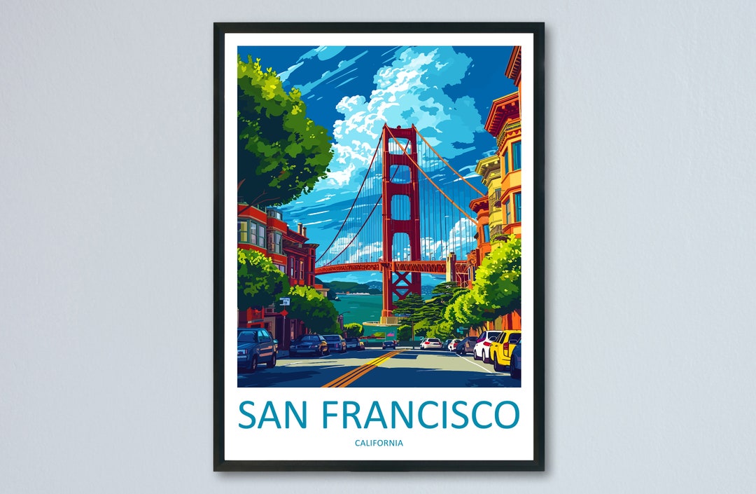 San Francisco Golden Gate Travel Print Wall Art San Francisco Wall Hanging Home Décor San