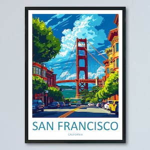 San Francisco Golden Gate Travel Print Wall Art San Francisco Wall Hanging Home Décor San Francisco Gift Art Lovers California Art Lover