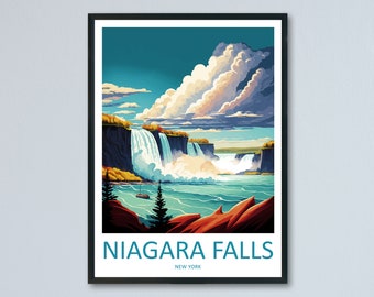 Niagara Falls Travel Print Wall Art Niagara Falls Wall Hanging Home Décor Niagara Falls Gift Art Lovers New York State Art Gift Lover Print
