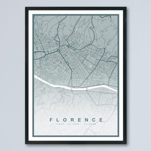 Florence Map Print (8 COLOURS AVAILABLE) Florence City Poster Italy Wall Art Florence Decor Urban Street Map Travel Illustration