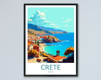 Crete Travel Print Wall Art Crete Greece Wall Hanging Home Decoration Crete Gift Art Lovers Wall Art Print Crete Wall Décor Greece Poster