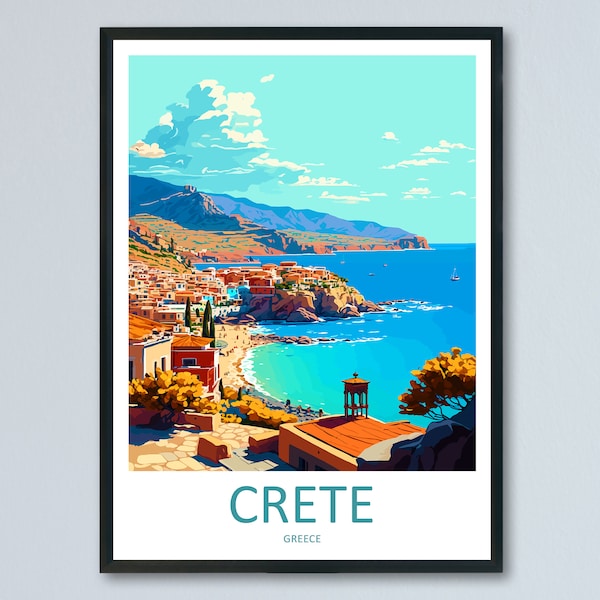 Crete Reise Print Wandkunst Crete Griechenland Wandbehang Dekoration Crete Geschenk Kunstliebhaber Wand Kunst Print Crete Wanddekor Griechenland Poster