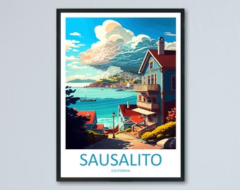 Sausalito Travel Print Wall Art Sausalito Wall Hanging Home Décor Sausalito Gift Art Lovers California Art Lover Gift Sausalito Art Print