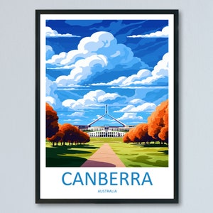 Canberra Travel Print Wall Art Canberra Wall Hanging Home Décor Canberra Gift Art Lovers Wall Art Australia Poster Art