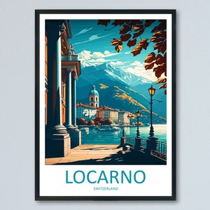 Locarno Travel Print Wall Art Locarno Wall Hanging Home Décor Locarno Gift Art Lovers Switzerland Art Lover Gift Locarno Travel Art