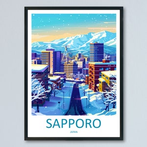 Sapporo Travel Print Wall Art Sapporo Wall Hanging Home Décor Sapporo Gift Art Lovers Japan Art Lover Gift Japan Travel Gift