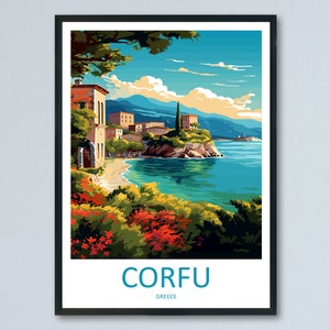 Corfu Travel Print Wall Art Corfu Greece Wall Hanging Home Decoration Corfu Gift Art Lovers Wall Art Print Corfu Wall Décor Greece Poster