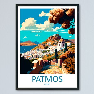 Patmos Travel Print Wall Art Patmos Greece Wall Hanging Home Decoration Patmos Gift Art Lovers Wall Art Print Patmos Greek Print Art Patmos
