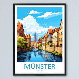 Münster Travel Print Wall Art Münster Wall Hanging Home Decoration Münster Gift Art Lovers Wall Art Print Art Münster Germany Poster