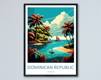 Dominican Republic Travel Print Wall Art Dominican Republic Wall Hanging Home Décor Dominican Republic Gift Art Lovers Wall Art Caribbean