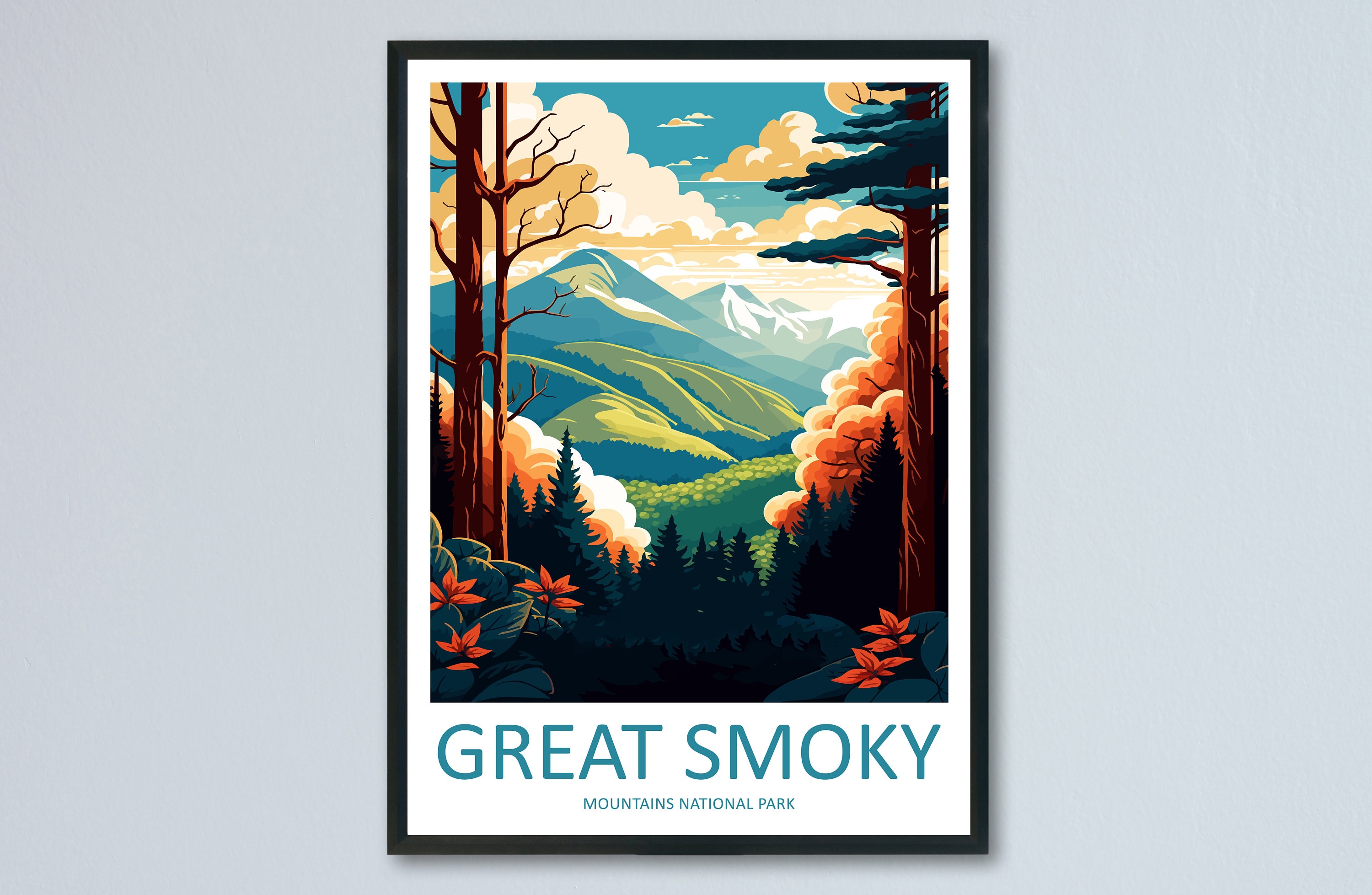 Great Smoky Mountains National Park Travel Print Wall Art Great