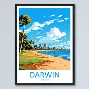 Darwin Travel Print Wall Art Darwin Wall Hanging Home Décor Darwin Gift Art Lovers Wall Art Australia Poster Deco Darwin Gift