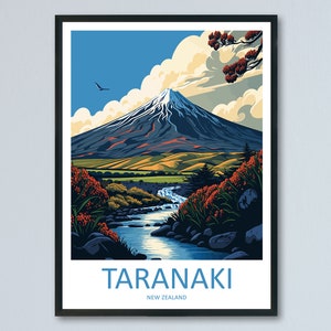 Taranaki Travel Print Wall Art Taranaki Wall Hanging Home Décor Taranaki Gift Art Lovers New Zealand Art Lover Gift Print Taranaki Wall Art