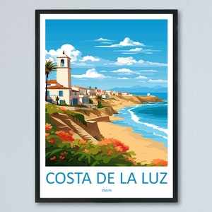 Costa de la Luz Travel Print Wall Art Costa de la Luz Wall Hanging Home Décor Costa de la Luz Gift Art Lovers Spain Art Gift Costa de la Luz