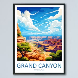 Grand Canyon National Park Reisedruck Wandkunst Grand Canyon Wandbehang Wohnkultur Grand Canyon Geschenk Kunstliebhaber Arizona Kunstliebhaber Geschenk