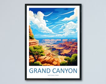 Grand Canyon National Park Travel Print Wall Art Grand Canyon Wall Hanging Home Décor Grand Canyon Gift Art Lovers Arizona Art Lover Gift