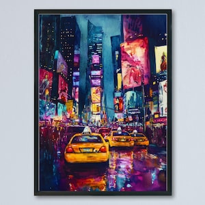 Poster acquerello di Times Square Wall Art Times Square Wall Hanging Home Decor Times Square Gift Art Lovers New York Art Lover Gift New York