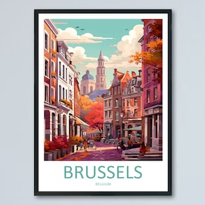 Brussels Travel Print Wall Art Brussels Wall Hanging Home Décor Brussels Gift Art Lovers Belgium Art Lover Gift Brussels Wall Décor